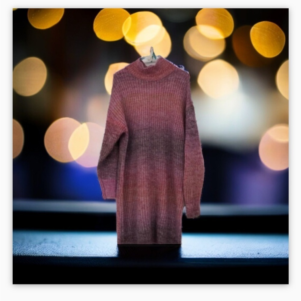 Twik by Simon- A Neutral Pink Knitted Mockneck Sweater Dress Sz M-Cosy -NWOT - Picture 5 of 15